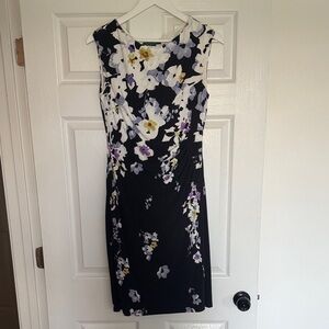 Lauren Ralph Lauren Floral Black and White Sleeveless Dress